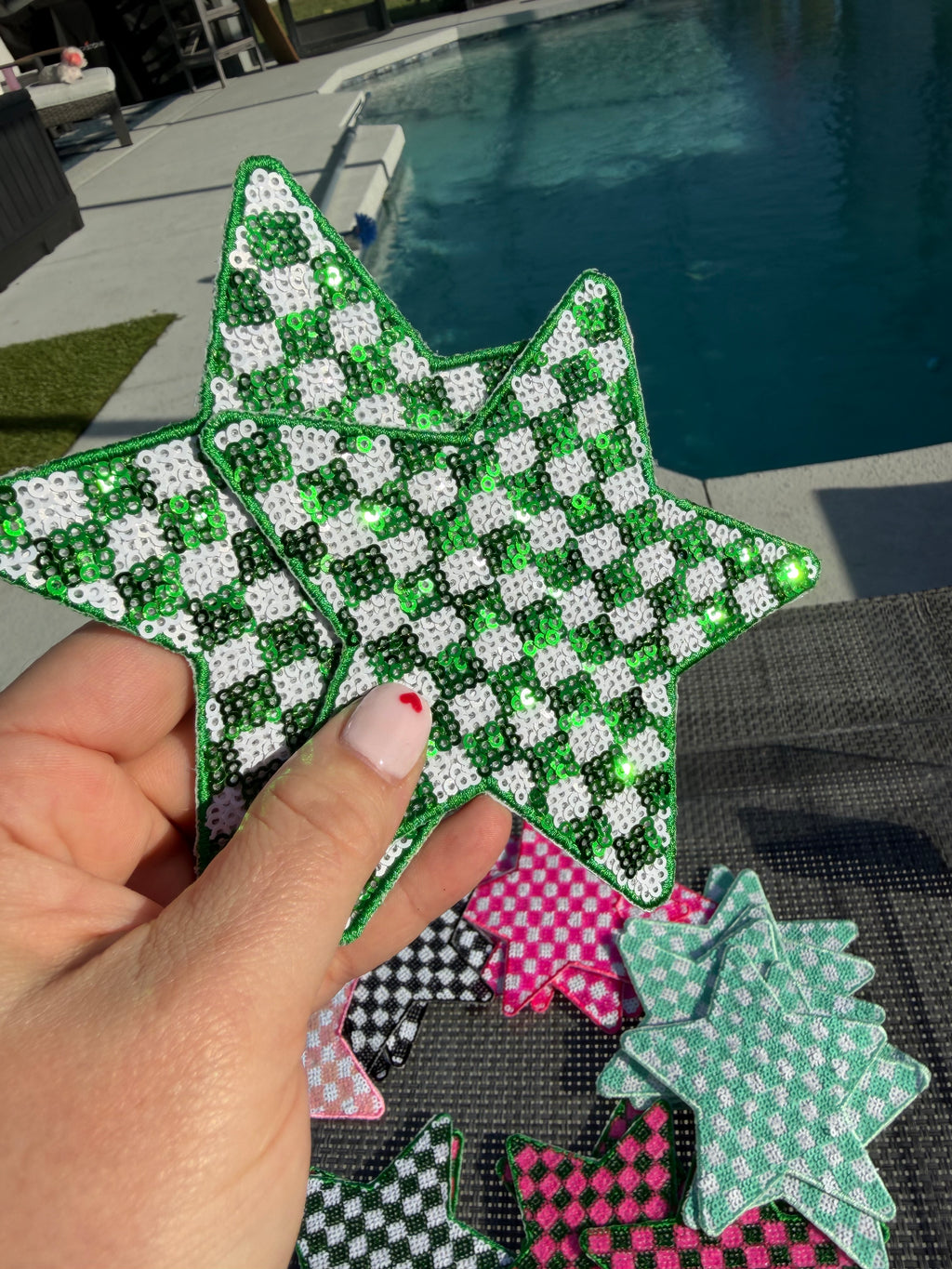 Large Checkered Stars ⭐️