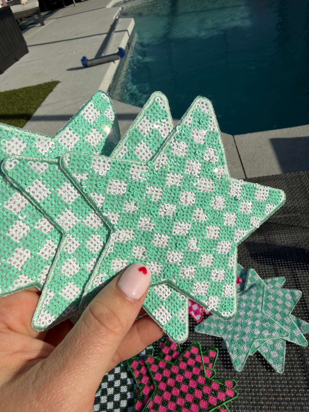Large Checkered Stars ⭐️