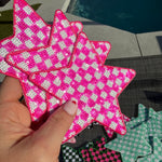 Large Checkered Stars ⭐️