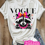 Vogue Raccoon Screenprint with Spangles
