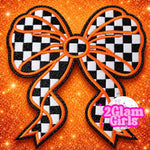 Large Orange check bow