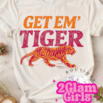 Get Em Tiger Screenprint with Spangles