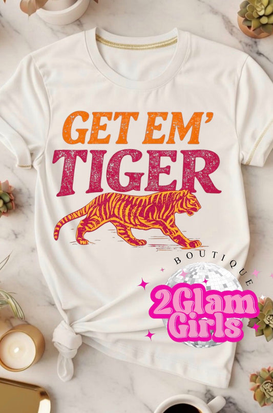 Get Em Tiger Screenprint with Spangles
