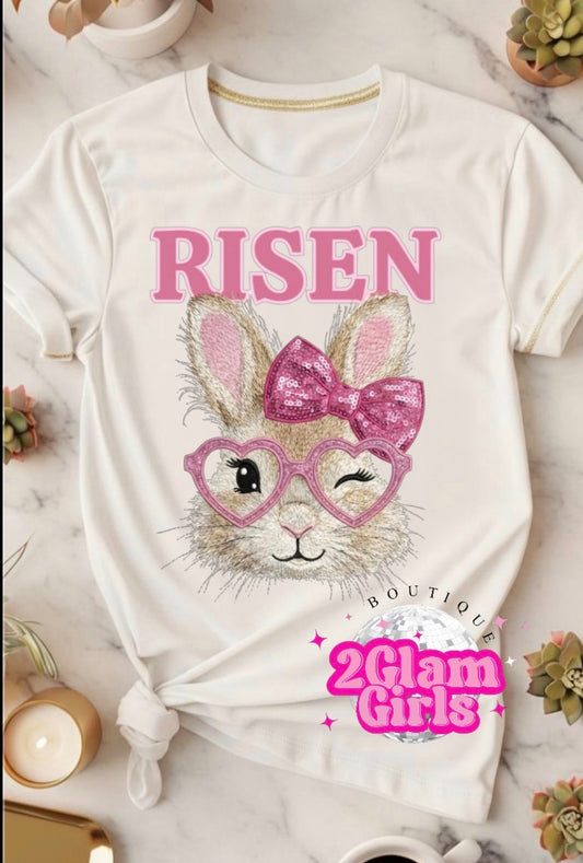 Risen Bougie Bunny Screenprint with Spangles