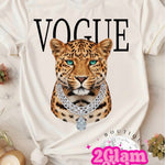 Vogue Tiger Screenprint with Spangles