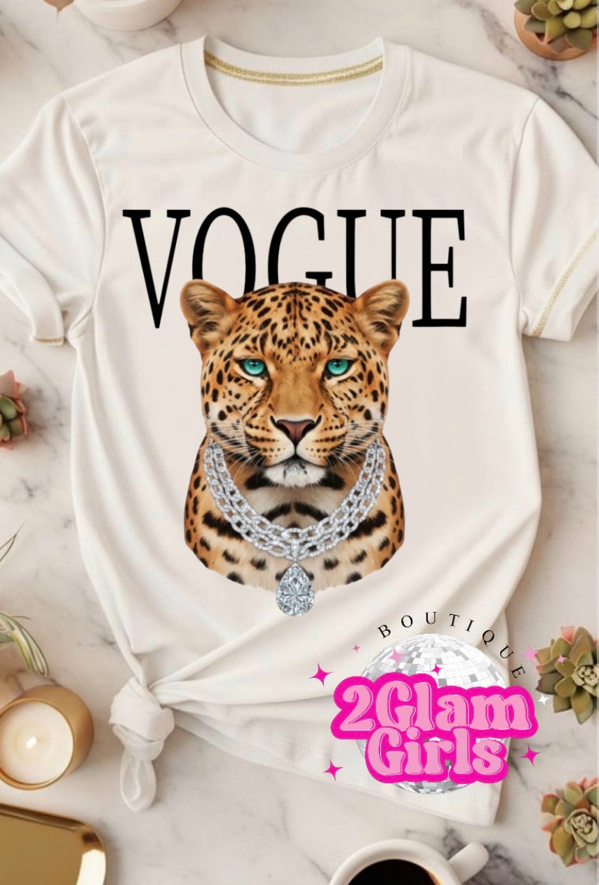 Vogue Tiger Screenprint with Spangles
