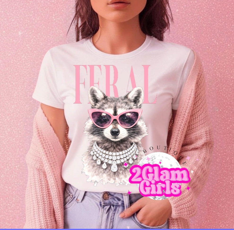Feral Raccoon 🦝 Screenprint with Spangles