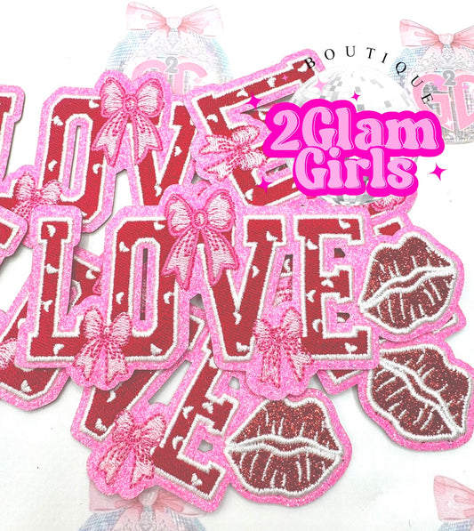 Trucker Hat Patch ~ Love with Sparkle Lips ~ Valentines patch ~ iron on patch
