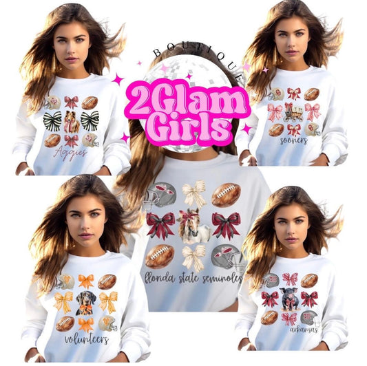 DTF Ready To Press ~ football teams ~ Great for Sweatshirts and Tshirts