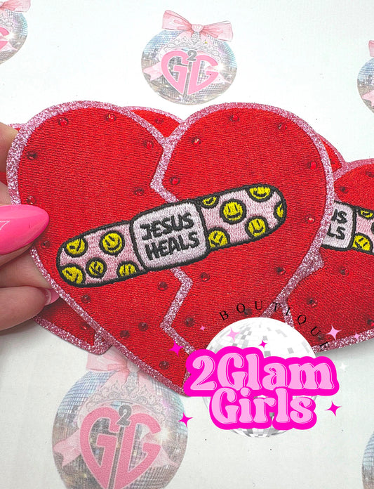 Trucker Hat Patch ~ Jesus Heals a broken heart patch ~iron on patch