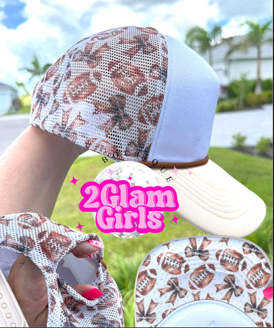 Football and Bow Trucker Hat