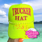 Trucker Hat patch ~ rhinestones and neon pink/ neon yellow