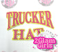 Trucker Hat patch ~ rhinestones and neon pink/ neon yellow