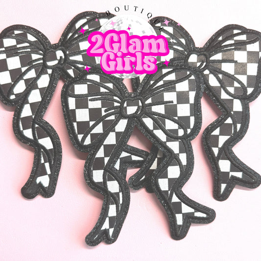 Checkered Glitter Bows