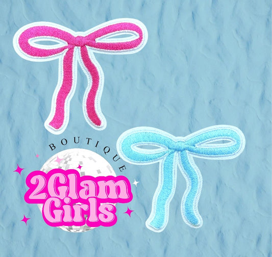 Dainty Bow Patches in Pink and Blue ~ Bow hat Patches