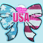 USA bow patch with Sequins ~ Bow Sequins Patch
