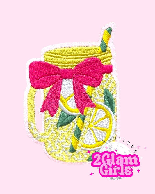 Lemonade Bow patch ~ Glitter patch ~ Trucker Hat Patch