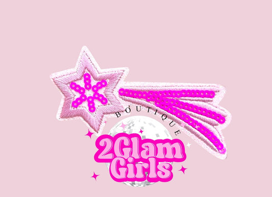 Pink Shooting Star ~ Rhinestones ~ Perfect for the Brim of the hat