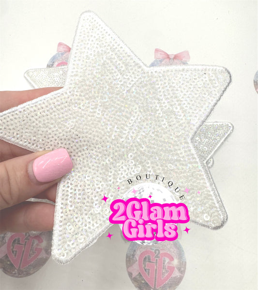 4 inch White Sequin Star ⭐️