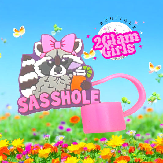 Sasshole Topper with pink glitter straw