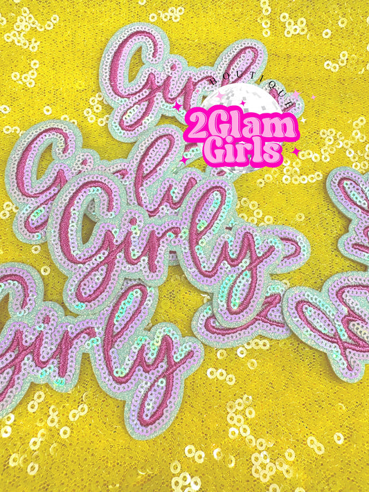 Girly Sequin Hat patch