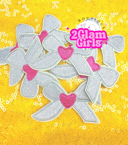 Bow with pink heart