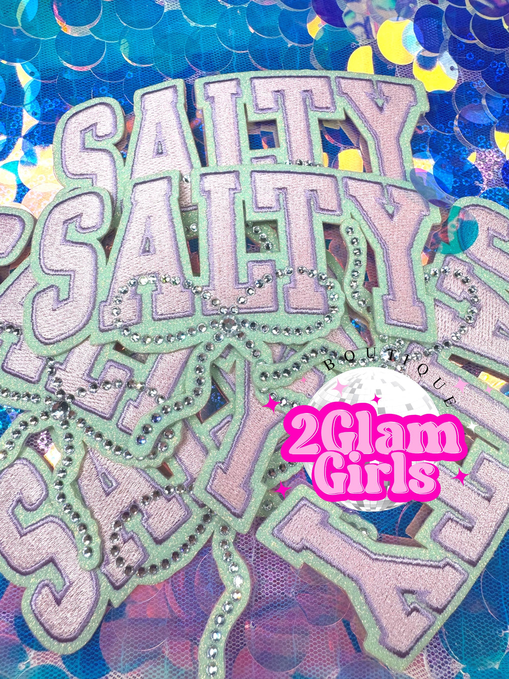 Salty Sequin bow patch