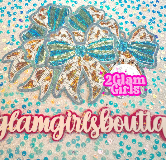 Cow Print Sequin Bow