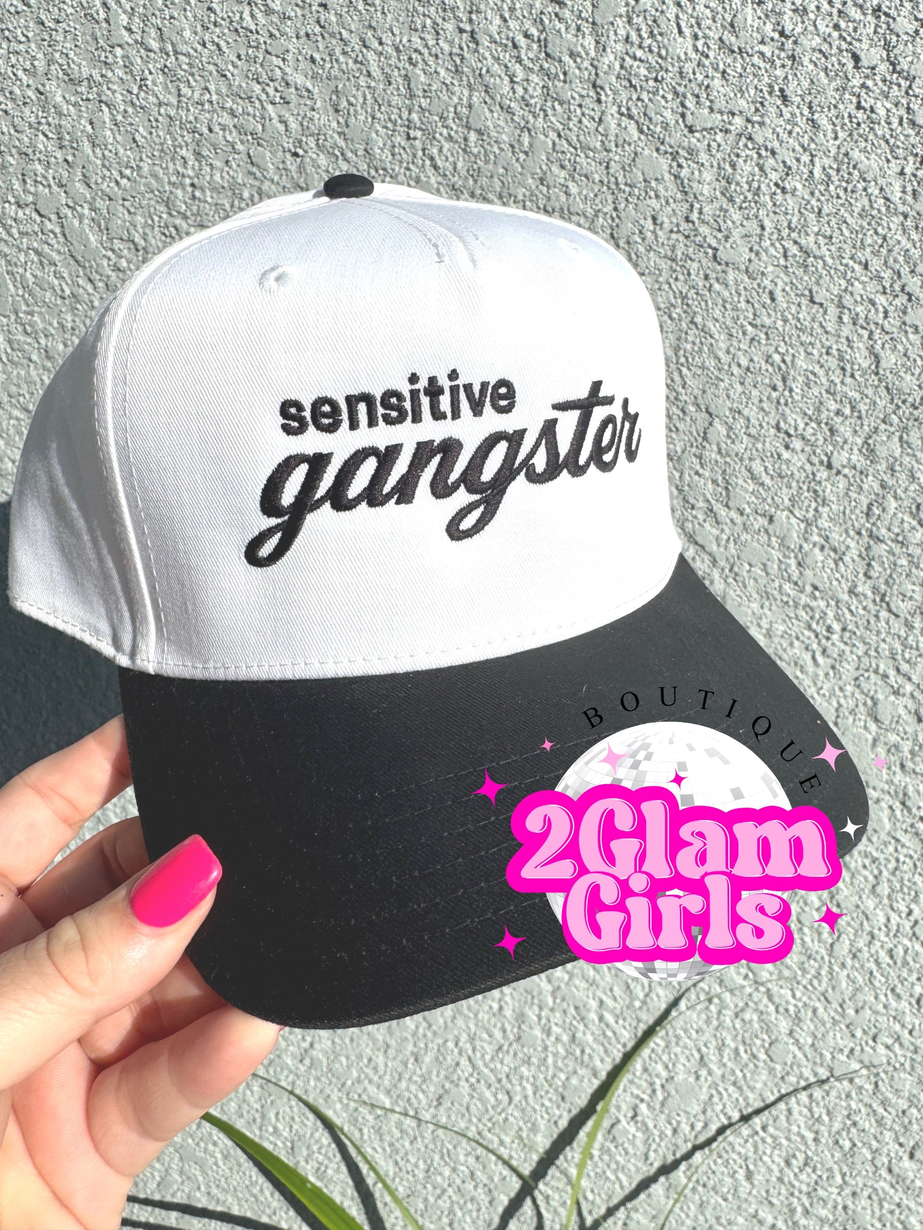 Sensitive Gangster embroidered hat 🤣🩷