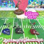 Football and Helmet Bag Rhinestone charms