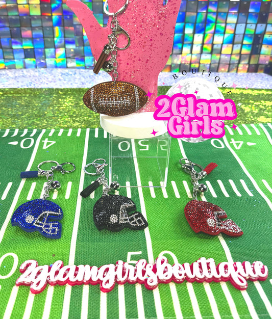 Football and Helmet Bag Rhinestone charms
