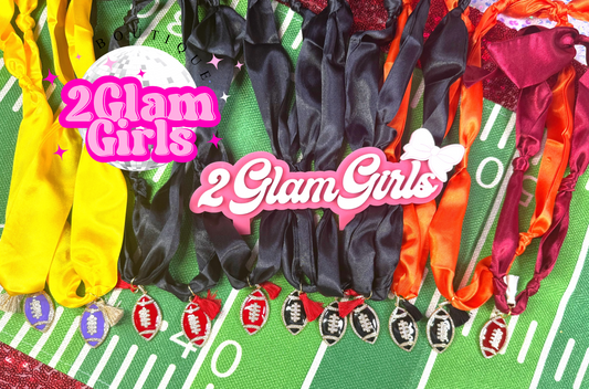 Football and Tassel charm silk necklaces