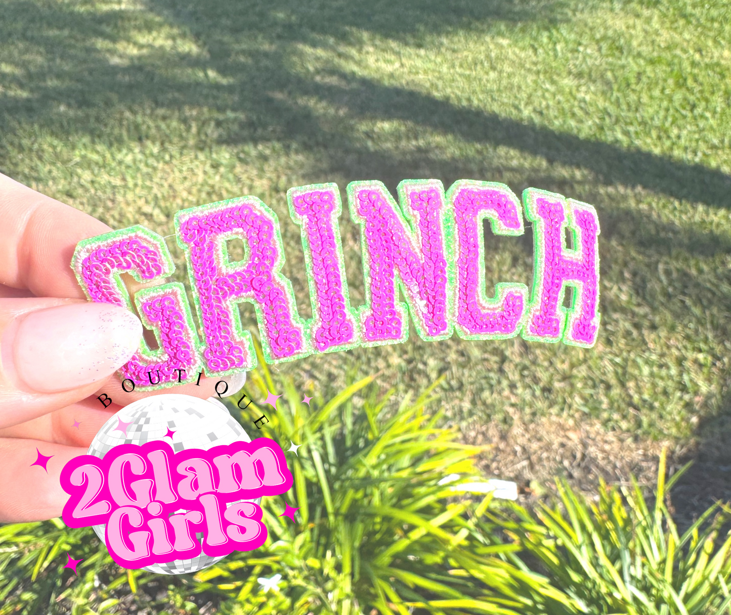 Green man sequin patch