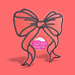 Coral and black Side Bow / Hat Bow