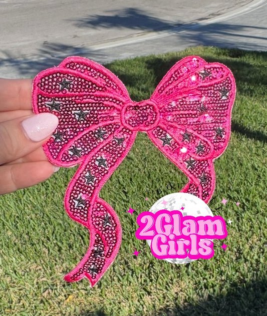 Hot pink glitter and hot pink stars ⭐️