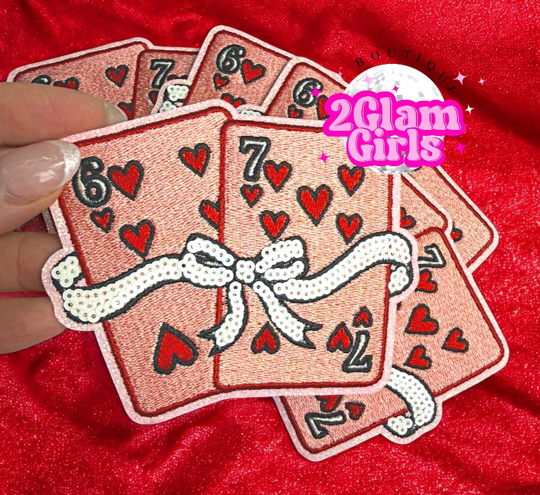 67 heart card patches