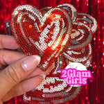 Sequin Heart Patch ♥️ Red / Silver