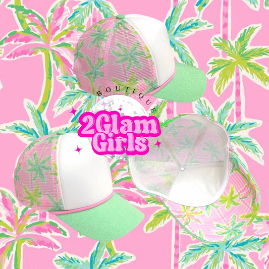 Exclusive 2GG Palm Hat with Glitter Brim