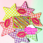 Neon lips and 5 inch check stars