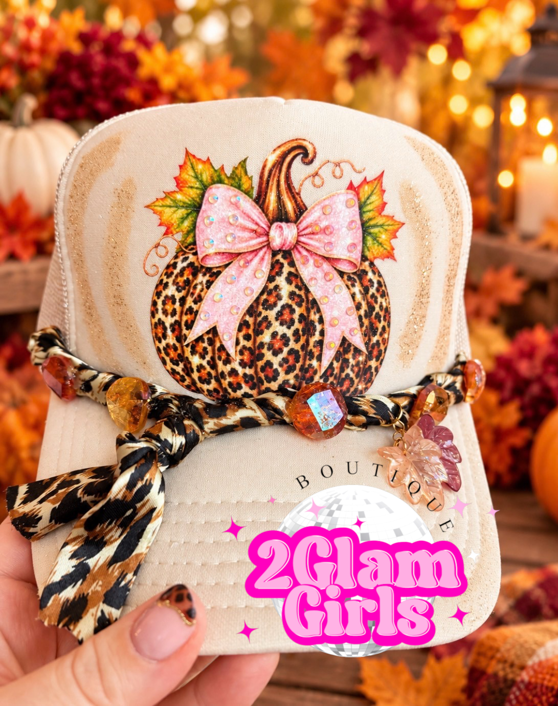 Leopard Pumpkin with Bow