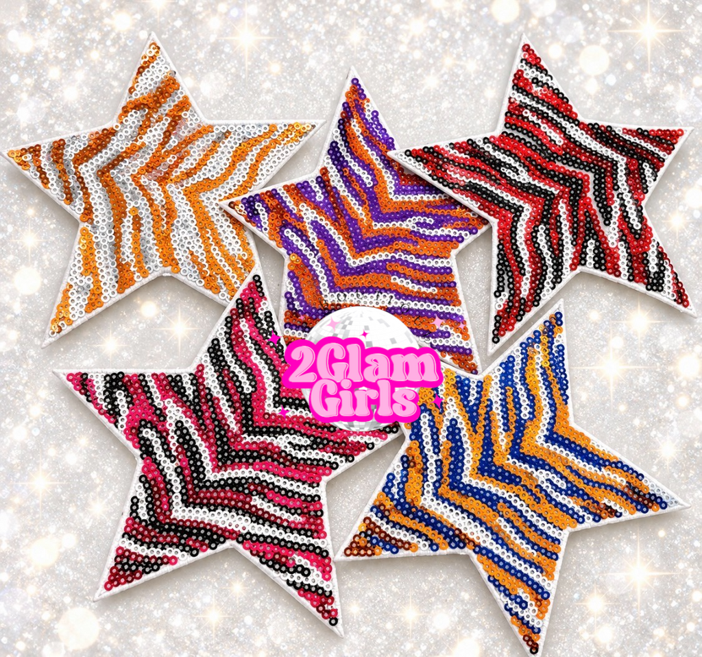 Zebra Sequin Stars