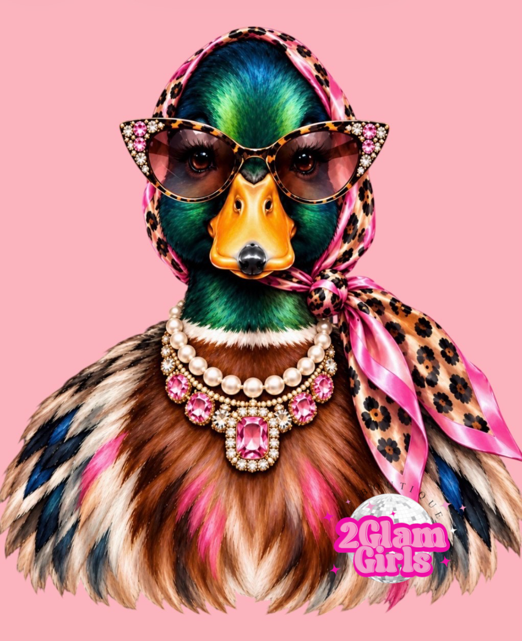 Boujee Silk Scarf Mallard print/ Brim print 🦆