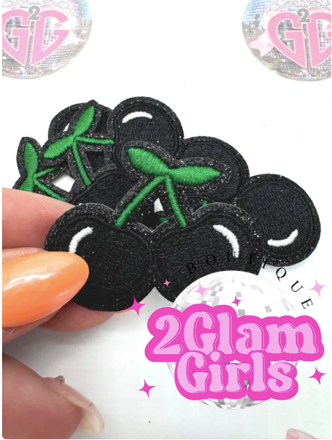 Ashlee Collection ~iron on Patches , htv transfers ~ glitter ~ cherries ~ fabulous, sweet