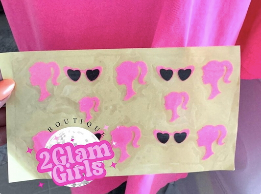 HTV prints ~ blonde girl inspired ~ glitter transfers ~ glitter