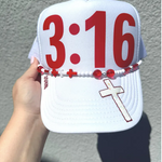 Trucker Hat transfers ~ John 3:16 ~ Cross ~ John