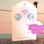 Sports stud Earrings ~ Resin Glitter Stud earrings ~ Soccer Earrings ~ Baseball Earrings ~ Softball Earrings ~ Volleyball Earrings