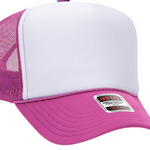 hot pink white hot pink trucker hat