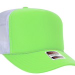 neon green neon green white trucker hat