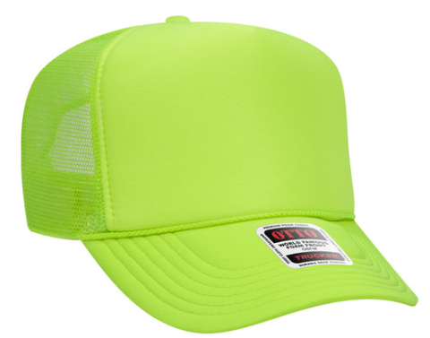 neon green trucker hat