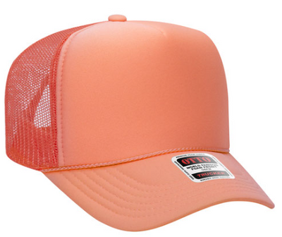 coral trucker hat